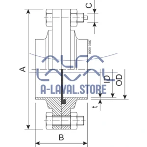 FLANGE COM DN100 1.4404 EPDM