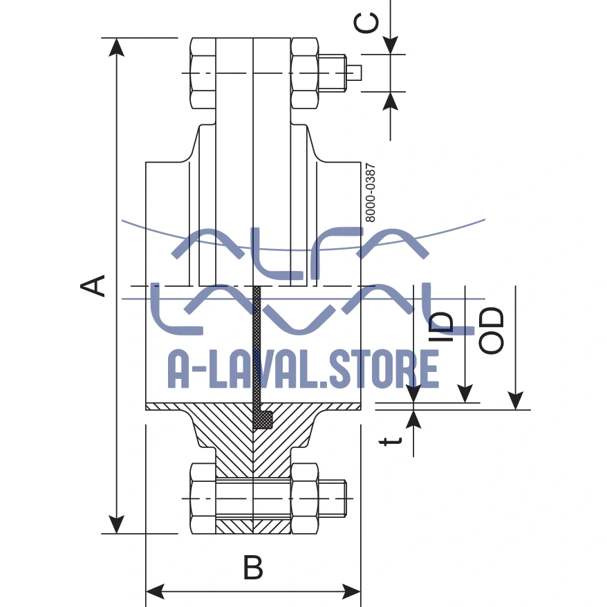 FLANGE COM DN100 1.4404 EPDM