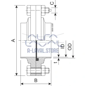 FLANGE COM DN80 1.4404 EPDM