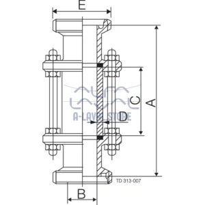 IN-LINE SIGHT GLASS DIN NW100