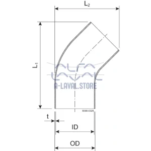 BEND 45 BL 76.1 HSF3 1.4404