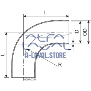 BEND 90 BL 25 HSF3 1.4404