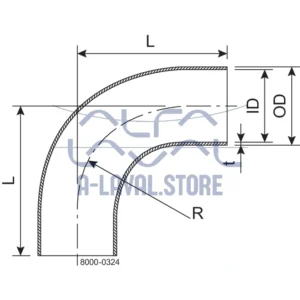 BEND 90 BL 38 HSF3 1.4307
