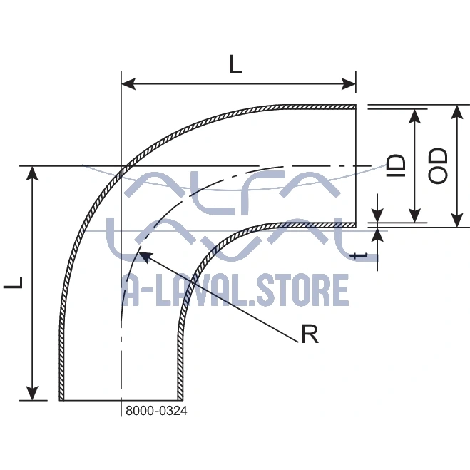 BEND 90 BL 38 HSF3 1.4404